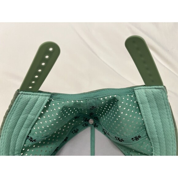 1764 Vented Pink and Green Embroidered Golf Hat Adjustable - Picture 7 of 8